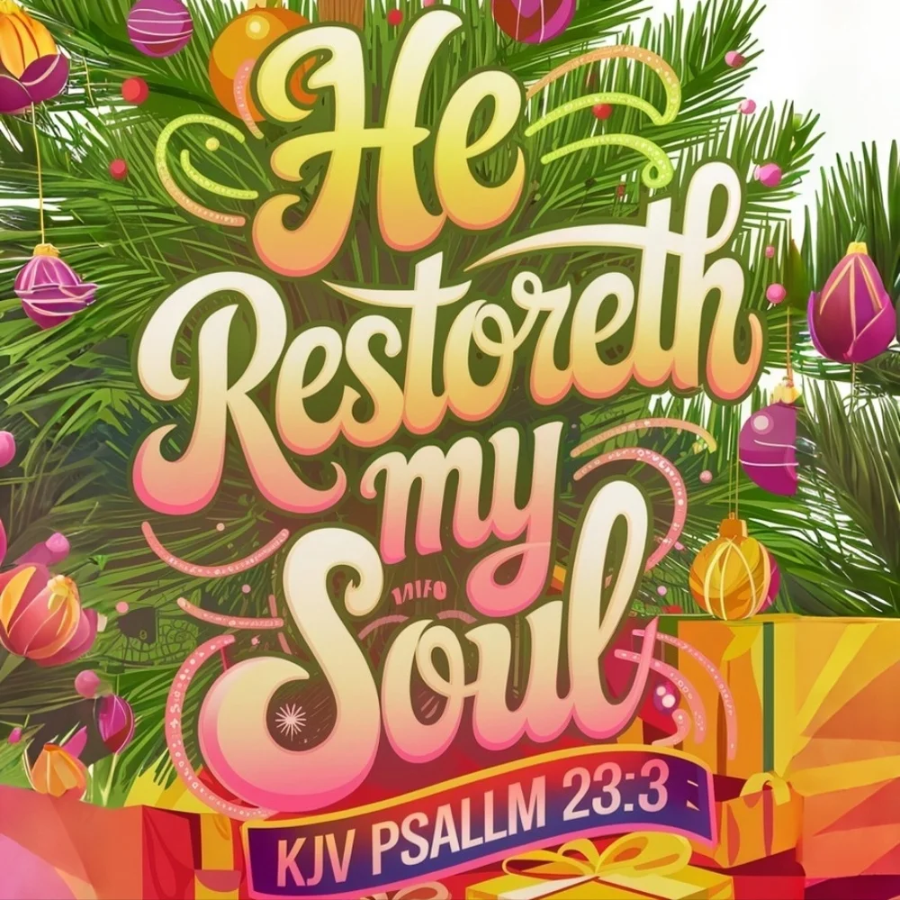 He Restoreth My Soul In A Glass Front Frame 8x10 Picture AI wall art